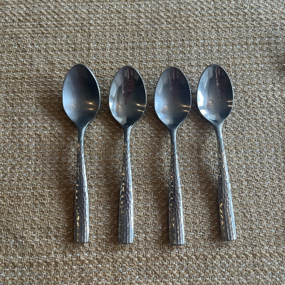 Bon Chef Hammered 5” Demitasse Small Spoons (4)